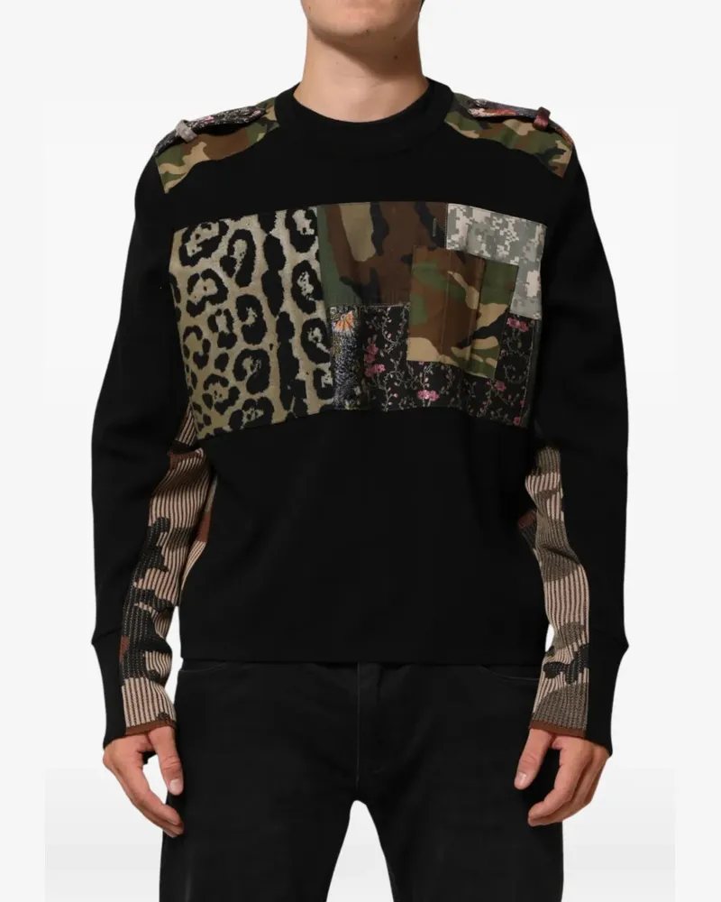 Dolce & Gabbana Patchwork-Pullover - Schwarz Schwarz
