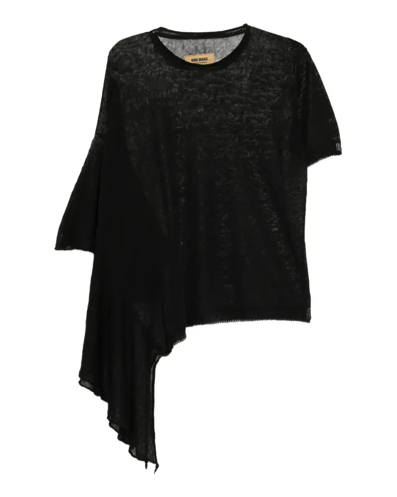 Uma Wang asymmetric knitted top - Schwarz Schwarz