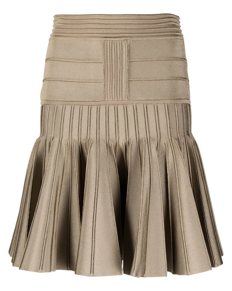 Balmain Minirock mit Falten - Nude Nude