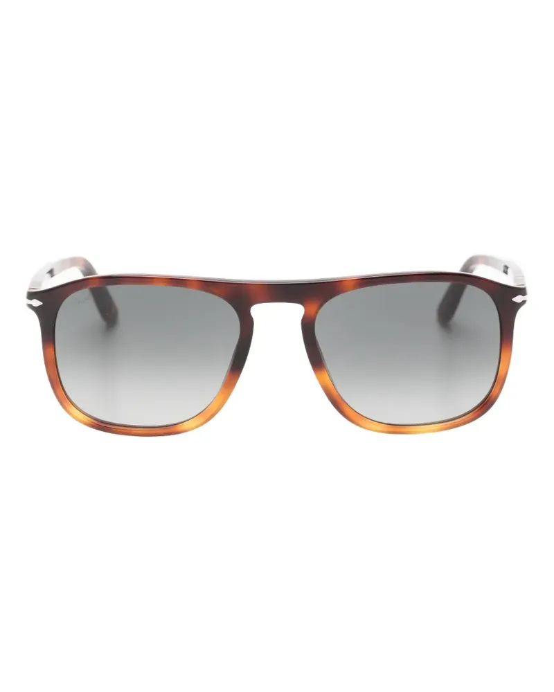 Persol Eckige Sonnenbrille in Schildpattoptik - Braun Braun
