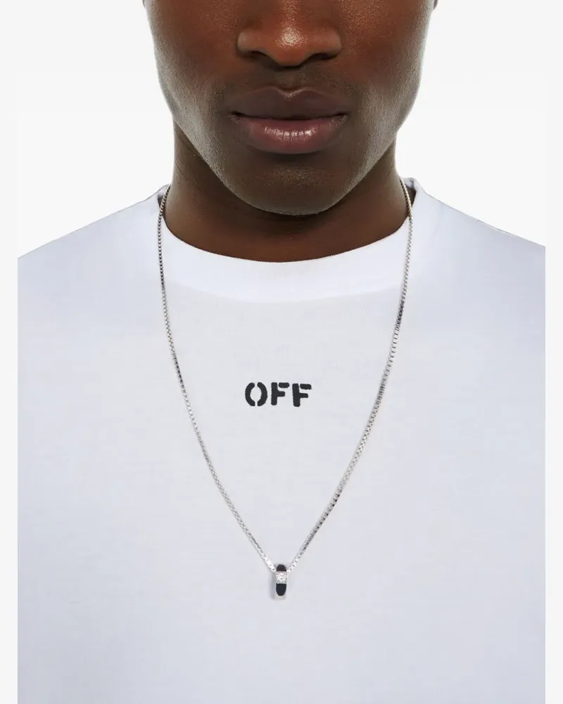 OFF-WHITE Hex Nut Halskette mit Solitäranhänger - Silber Silber