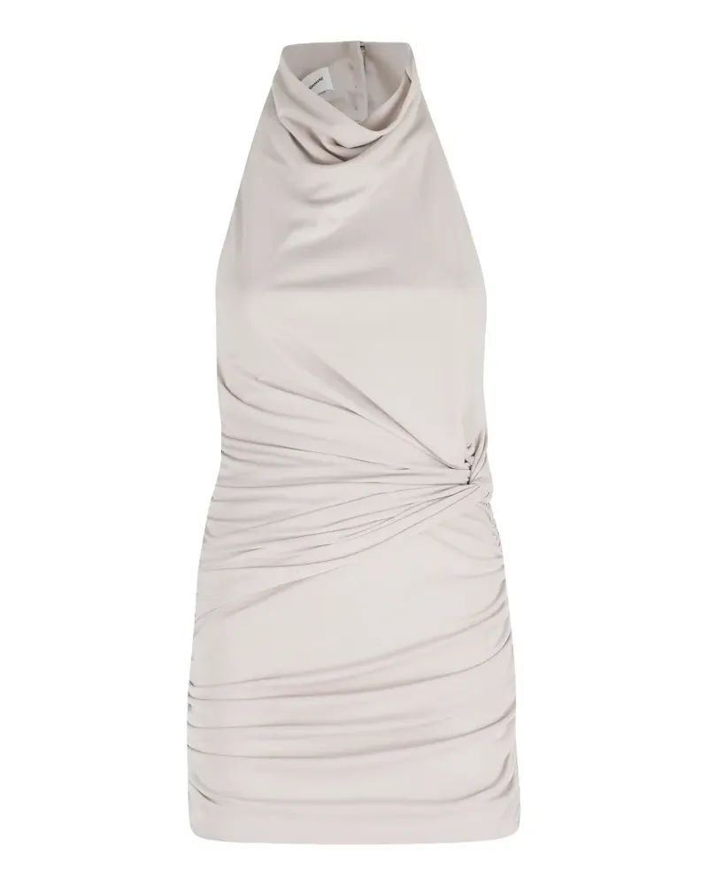 ANDAMANE Drapiertes Stella Neckholder-Minikleid - Nude Nude
