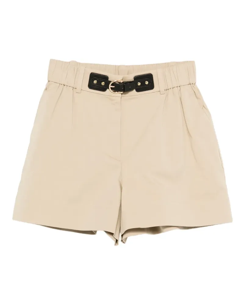 Maje belted mini shorts - Nude Nude