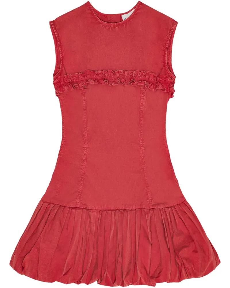 Ganni Kleid mit Rüschen - Rot Rot