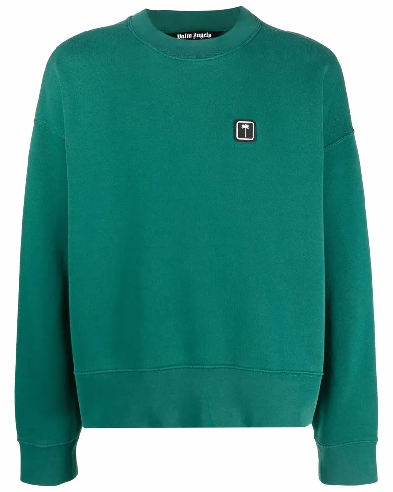 Palm Angels Sweatshirt mit Palmen-Patch - Grün Grün