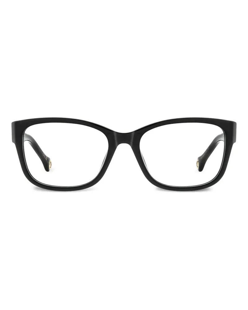 Carolina Herrera New York Eckige Brille mit Logo-Detail - Schwarz Schwarz