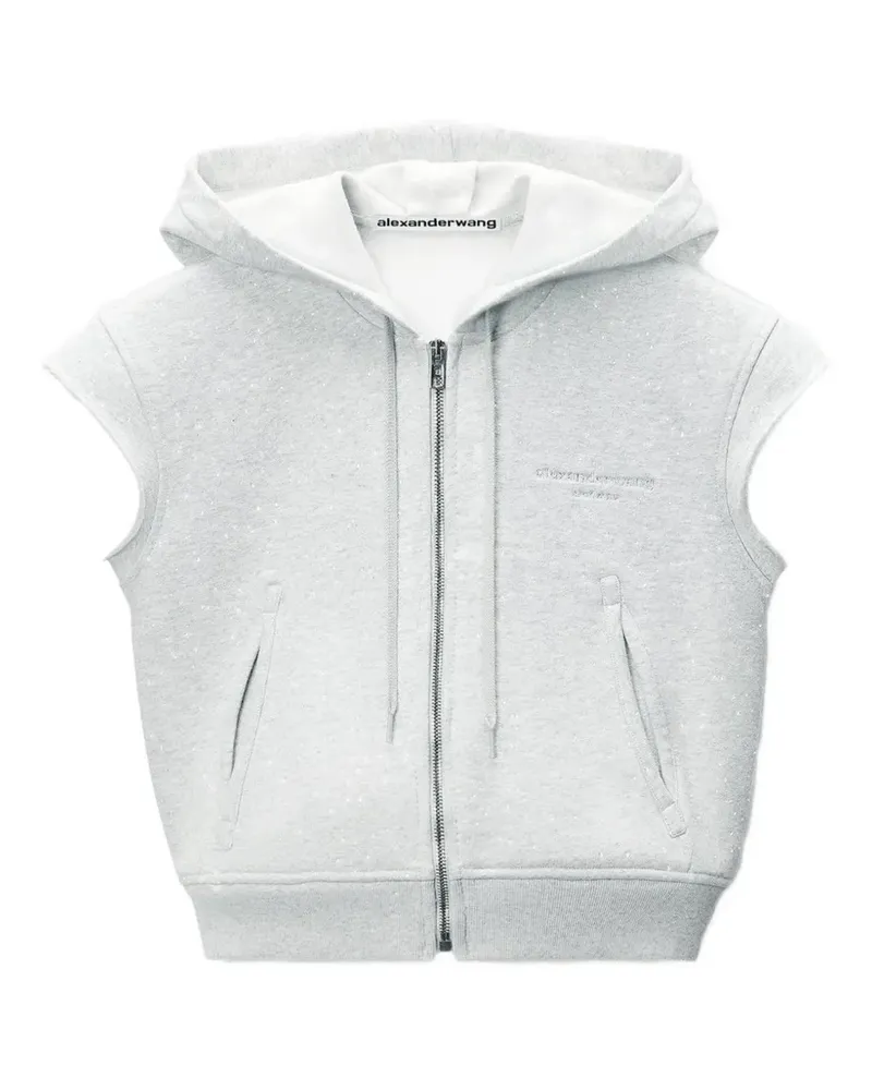 Alexander Wang Kurzärmeliger Hoodie - Grau Grau