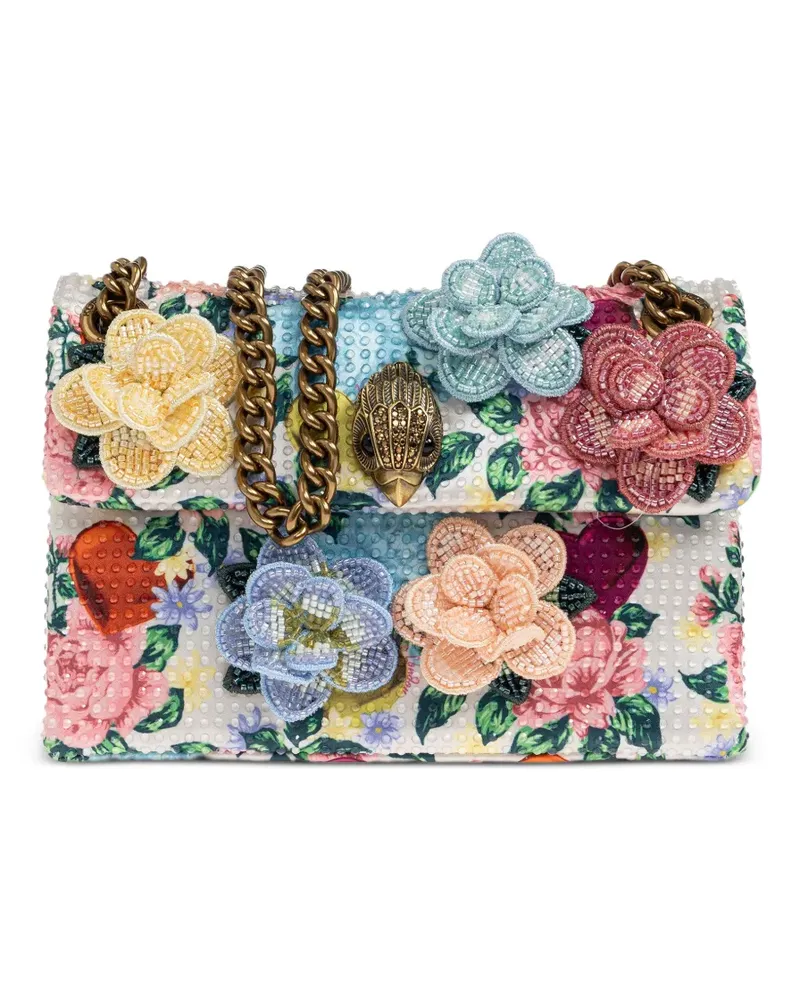 Kurt Geiger Mini Kensington flower-embellished shoulder bag - Weiß Weiß