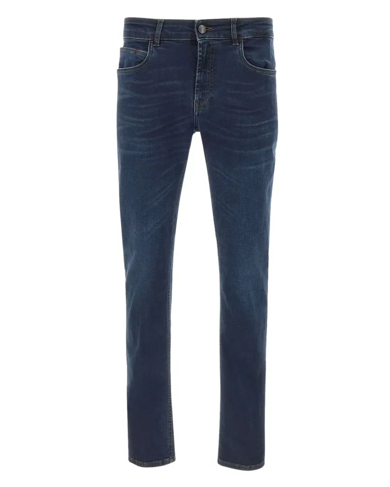Fay five-pocket logo-patch jeans - Blau Blau