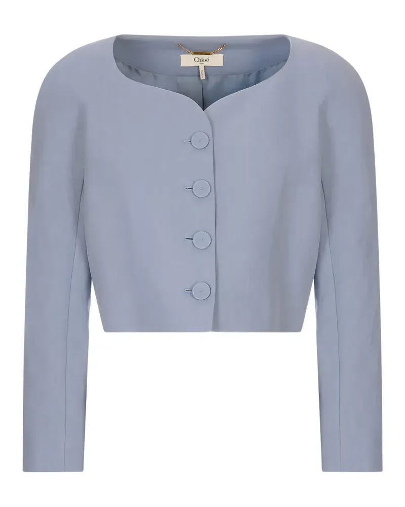 Chloé button-up cropped jacket - Blau Blau