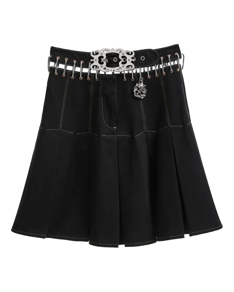 CHOPOVA LOWENA Bevo pleated carabiner-detail skirt - Schwarz Schwarz