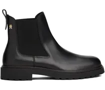 Chelsea-Boots mit Lasche - Schwarz