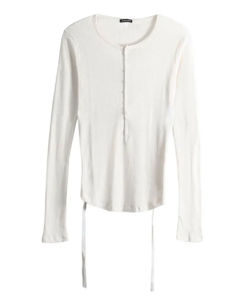 Ann Demeulemeester Hamar ribbed-knit long-sleeve t-shirt - Weiß Weiß