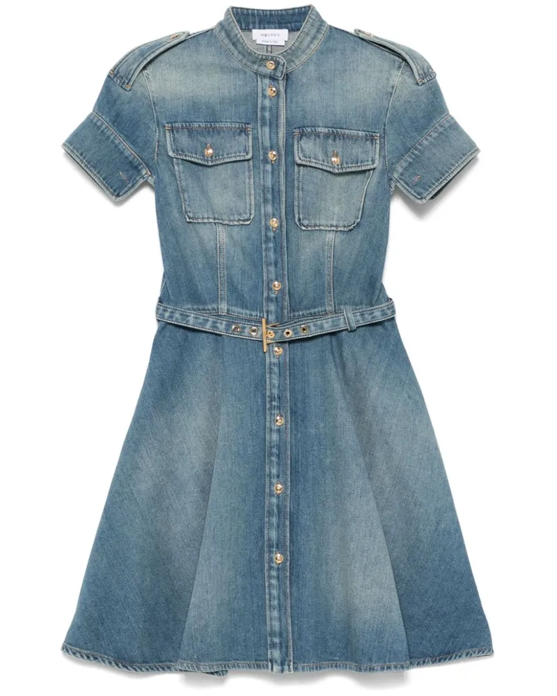 Alexander McQueen Klassisches Jeans-Minikleid - Blau Blau