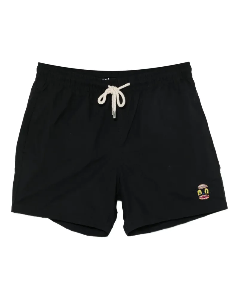Arrels Barcelona embroidered-patch swim shorts - Schwarz Schwarz