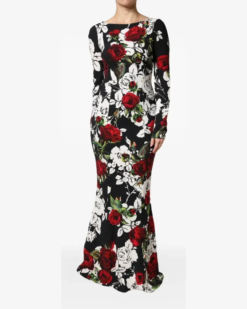 Dolce & Gabbana Abendkleid mit Print - Schwarz Schwarz
