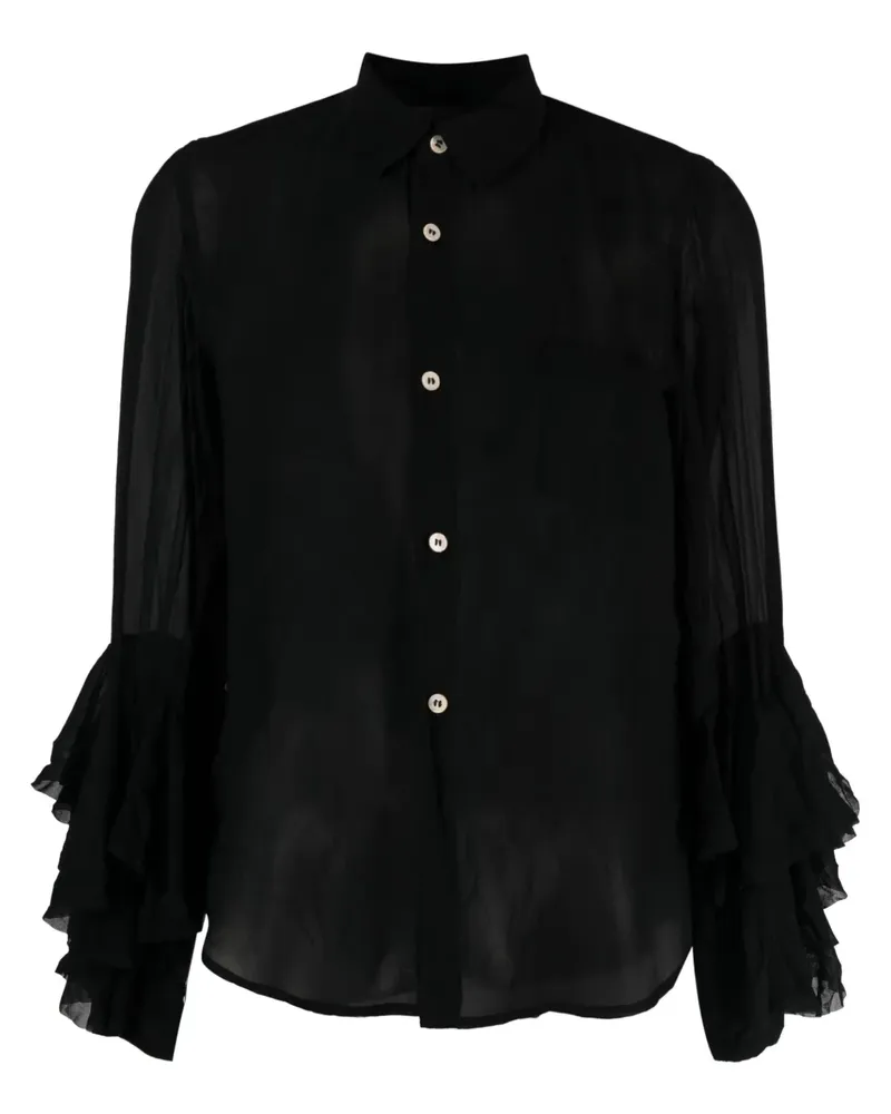Comme des Garçons Hemd mit Rüschen - Schwarz Schwarz