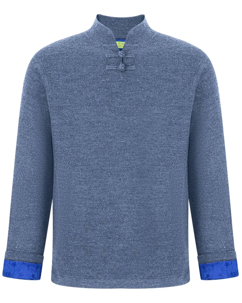 Shanghai Tang Pullover mit Seidenfutter - Blau Blau