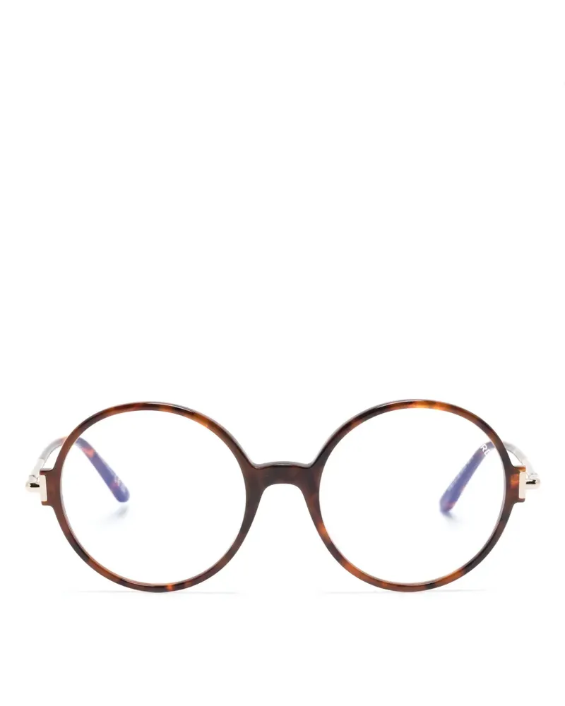 Tom Ford Runde Brille in Schildpattoptik - Braun Braun