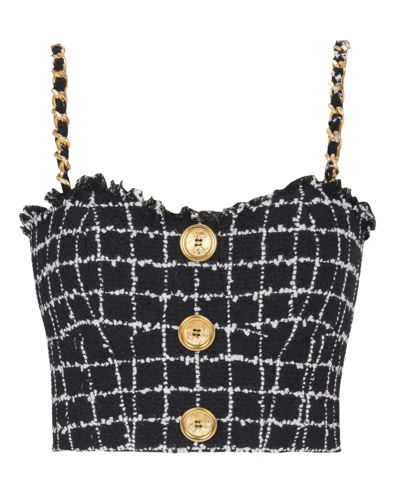 Balmain Oberteil mit Kettenträgern - Schwarz Schwarz
