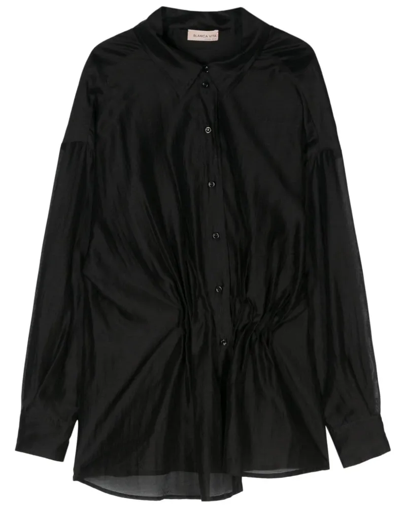Blanca Hemd mit Falten - Schwarz Schwarz