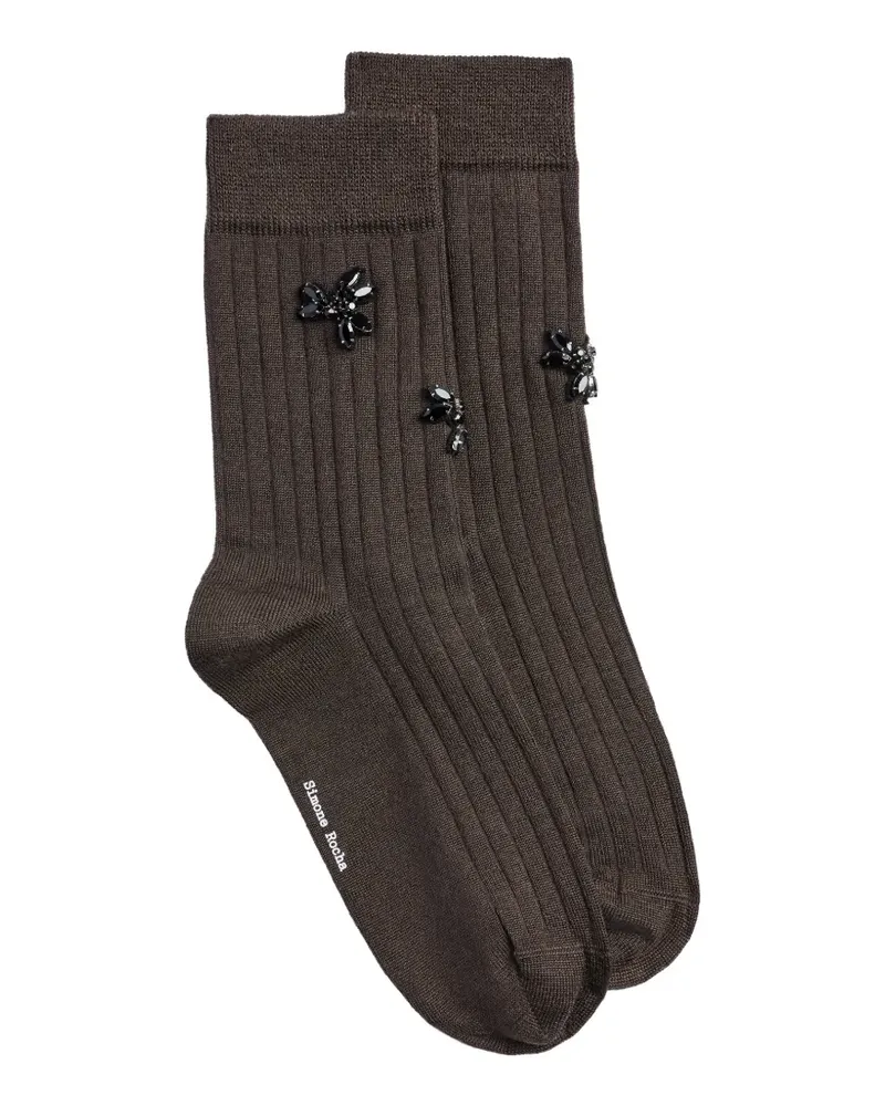 Simone Rocha Socken mit Kristallen - Braun Braun