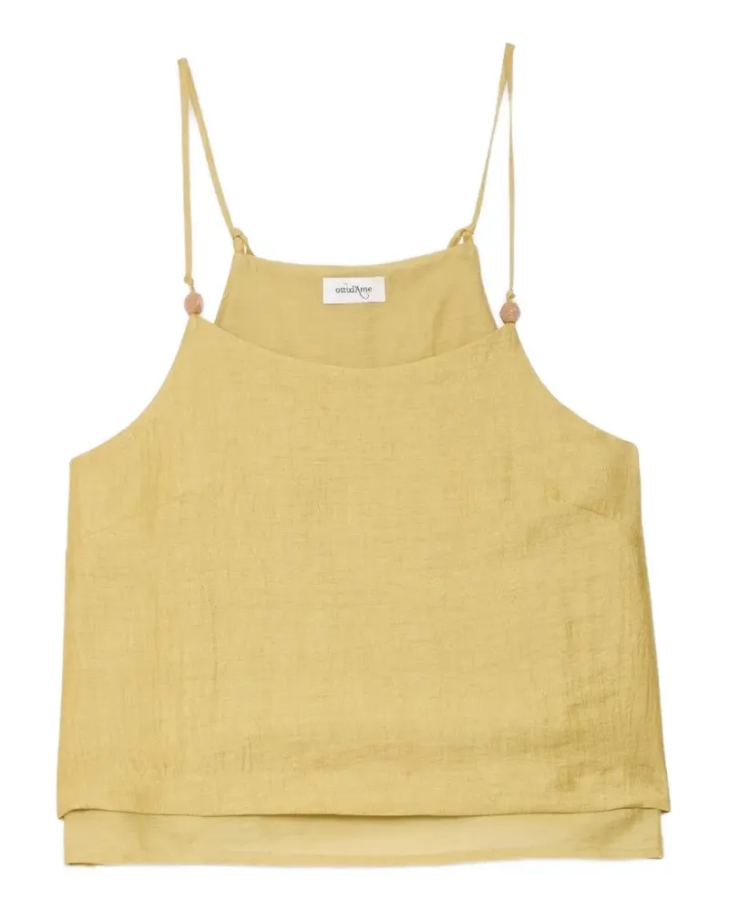 ottod’Ame bead-embellished layered top - Gelb Gelb
