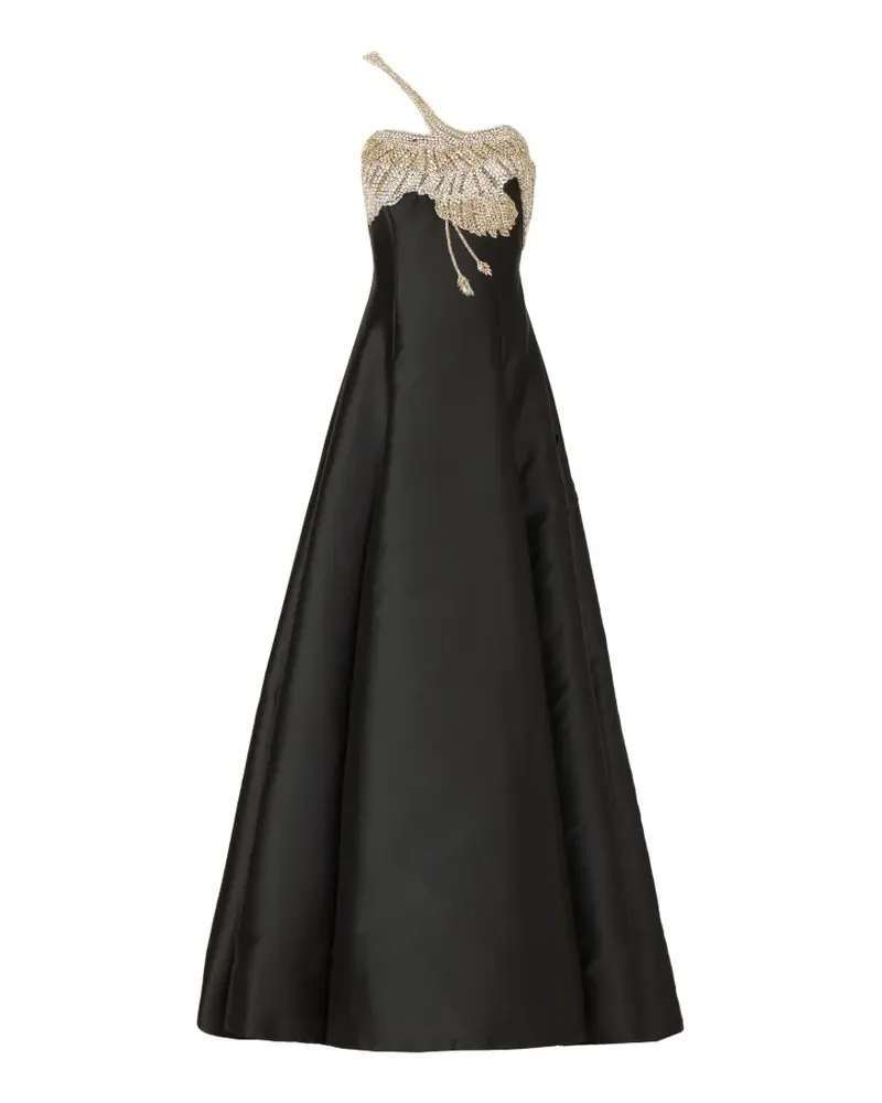 COSTARELLOS Venezia Abendkleid mit Kristallapplikation - Schwarz Schwarz