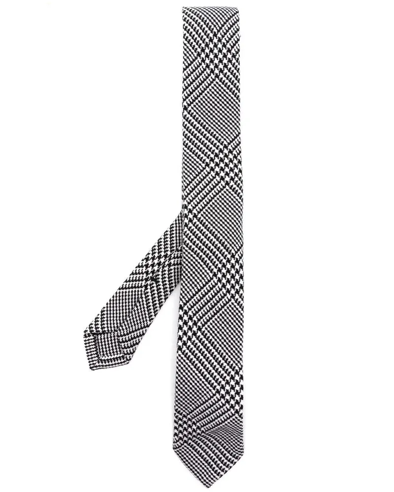 Thom Browne Krawatte mit Hahnentrittmuster - Schwarz Schwarz