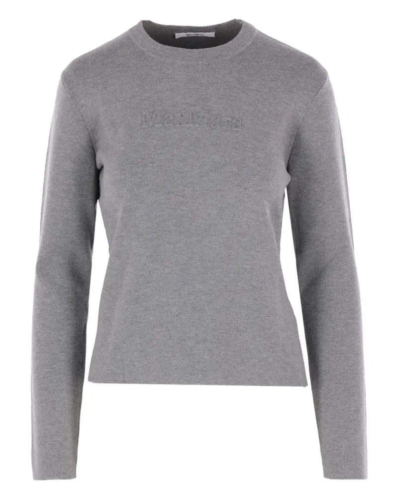 Max Mara Pullover mit Logo - Grau Grau