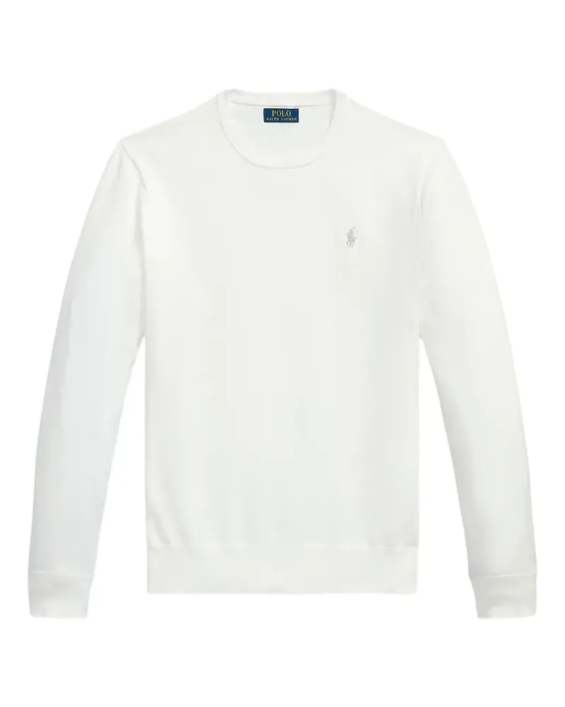 Ralph Lauren Fein gestricktes Oberteil mit Logo-Stickerei - Weiß Weiß