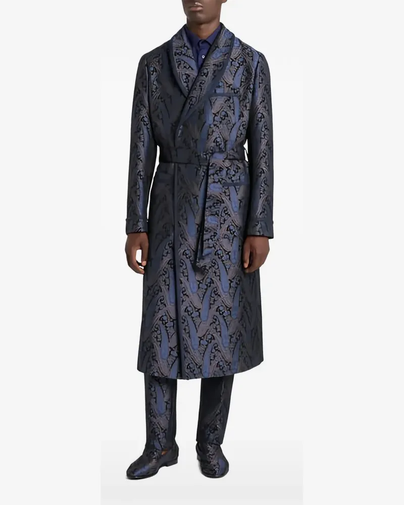 Etro Jacquard-Morgenmantel mit Paisley-Motiv - Blau Blau