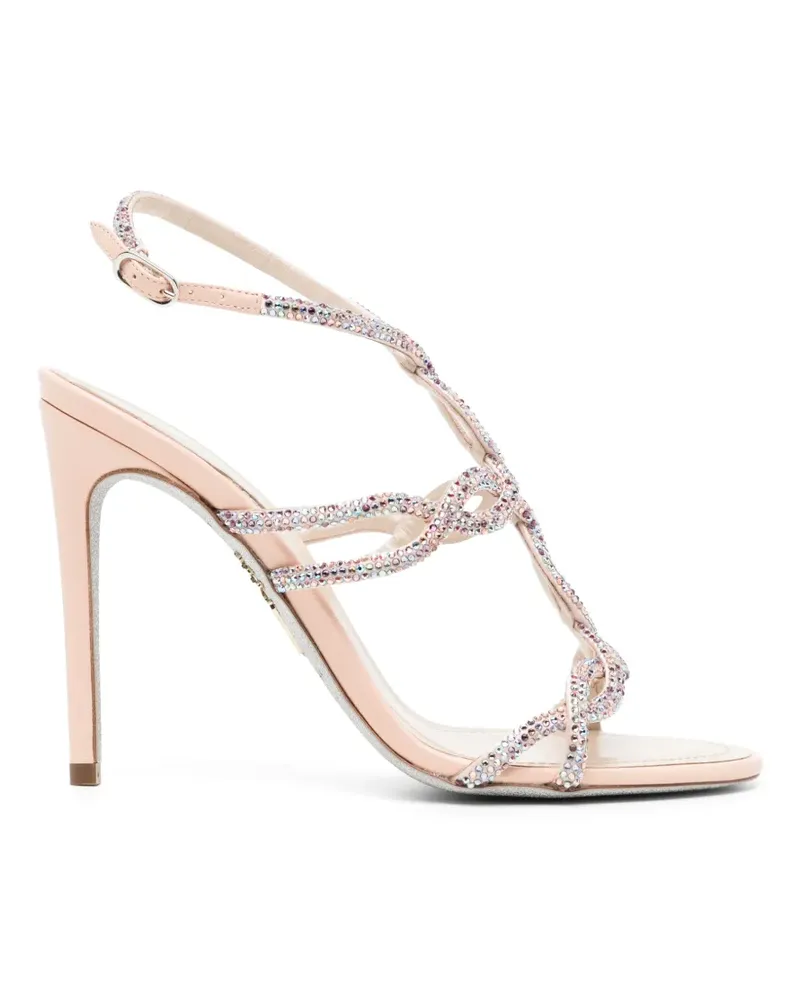 René Caovilla Sandalen mit Kristallen 105mm - Rosa Rosa