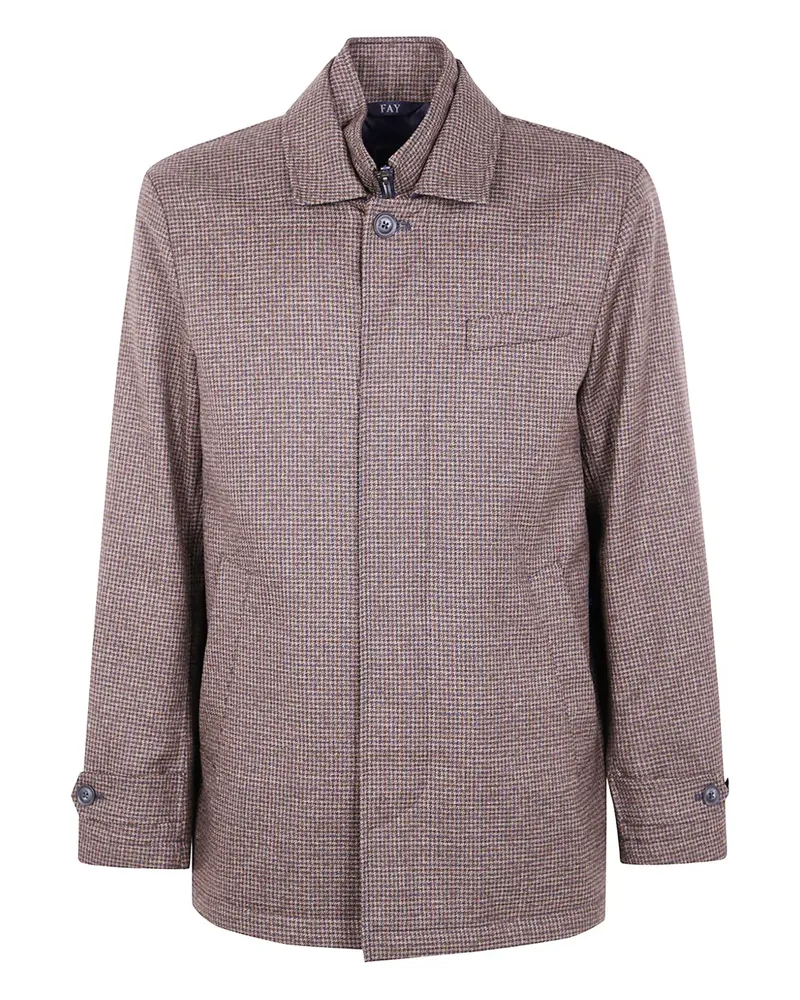 Fay Jacke mit Hahnentrittmuster - Braun Braun