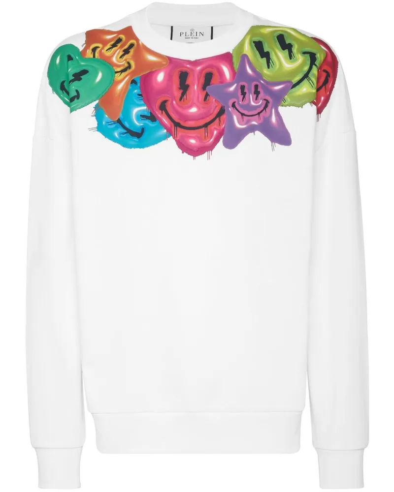 Philipp Plein Sweatshirt mit Smile-Print Weiß