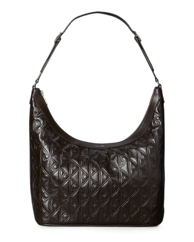 Calvin Klein logo-deembossed shoulder bag - Braun Braun