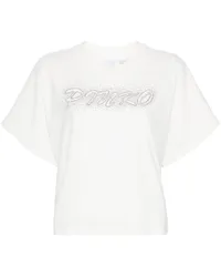 Pinko T-Shirt mit Logo-Applikation Weiß