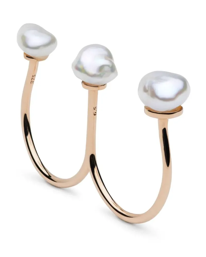 AUTORE MODA 9kt Stellina Rotgoldring mit Perle - Rosa Rosa
