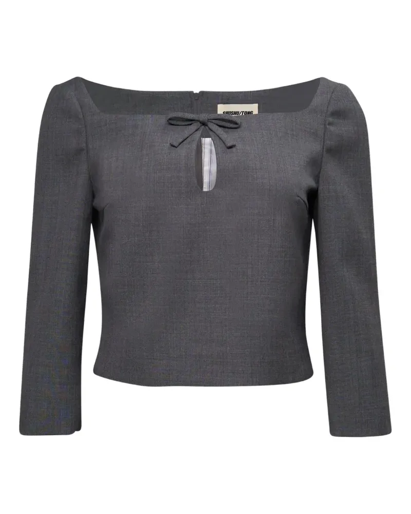 SHUSHU/TONG bow-detail top - Grau Grau