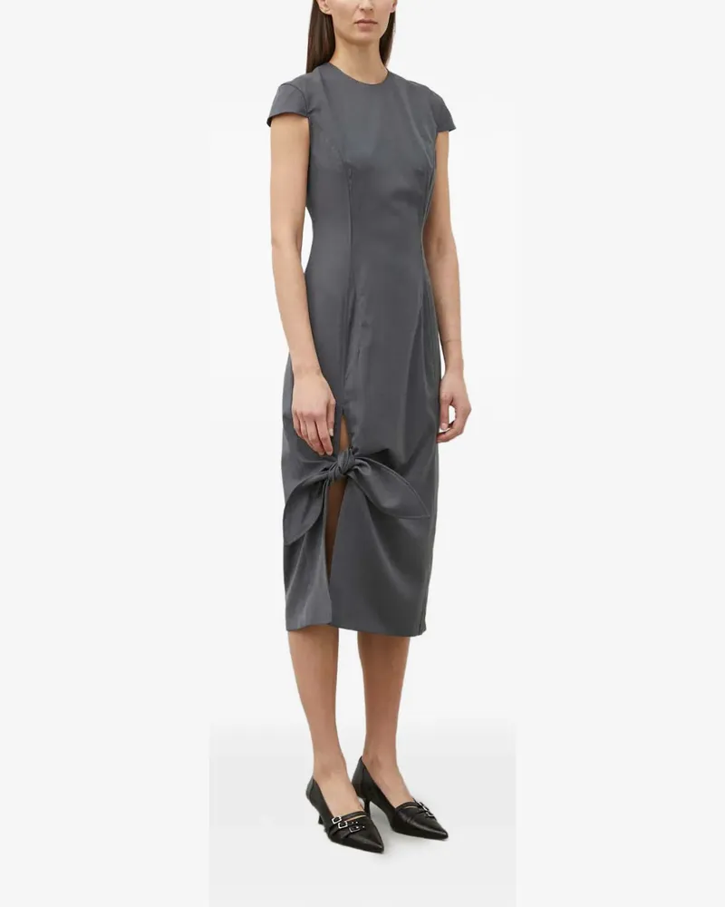 REMAIN knot-detail midi dress - Grau Grau