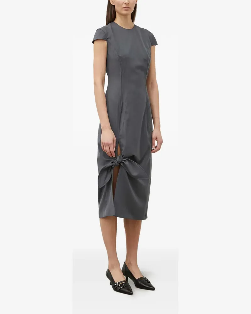 REMAIN knot-detail midi dress - Grau Grau