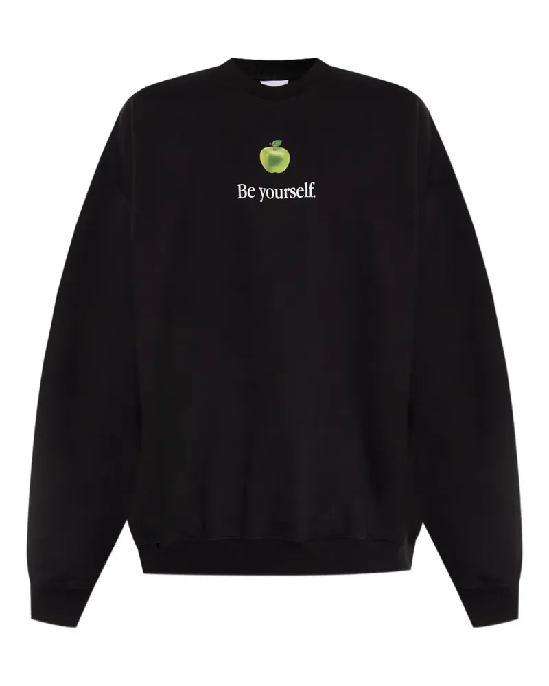 VETEMENTS Sweatshirt mit Apfel-Print - Schwarz Schwarz