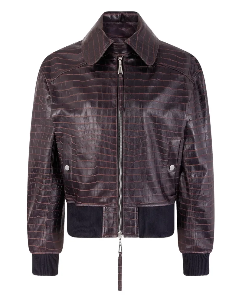 Paco Rabanne Bomberjacke mit Kroko-Effekt - Braun Braun