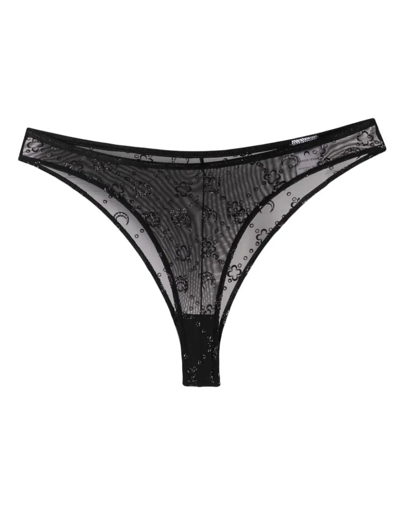Marine Serre Moonagram Slip mit Glitter - Schwarz Schwarz