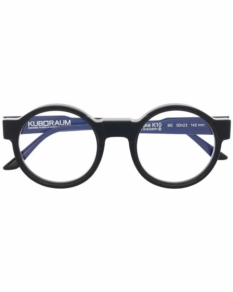 KUBORAUM Brille mit rundem Gestell - Schwarz Schwarz