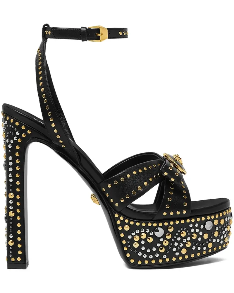 Versace La Medusa Plateau-Sandalen mit Nieten 140mm - Schwarz Schwarz