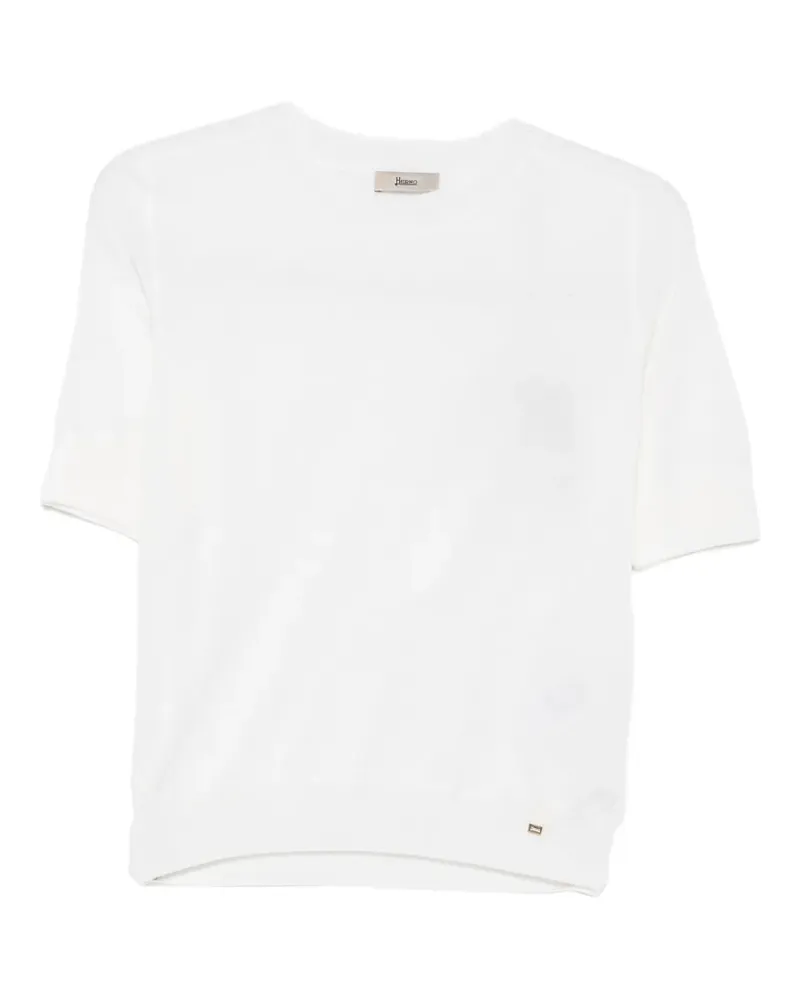 Herno Gestricktes T-Shirt - Weiß Weiß
