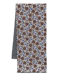 Kiton Schal mit Blumen-Print Braun