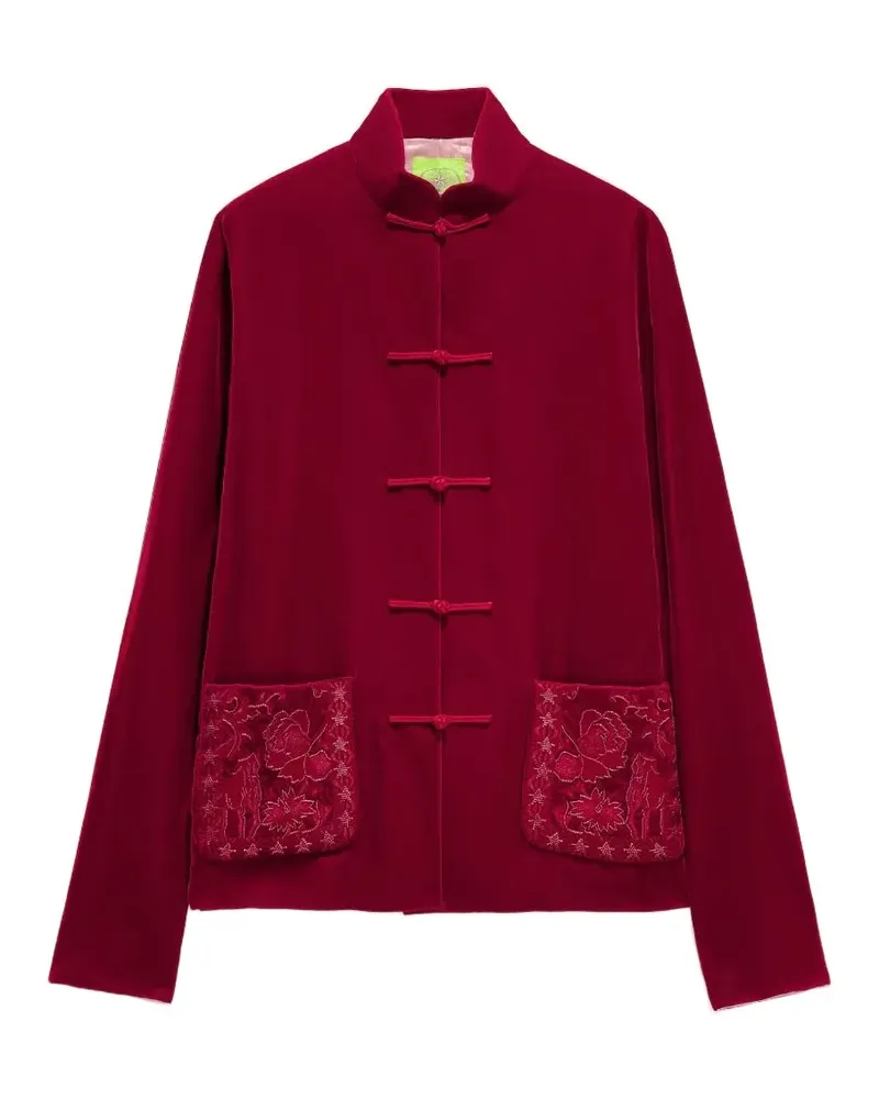 Shanghai Tang Jacke mit bestickter Tasche - Rot Rot