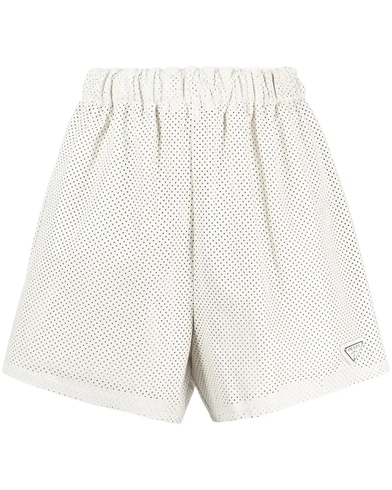 Prada Shorts mit Logo-Schild - Weiß Weiß